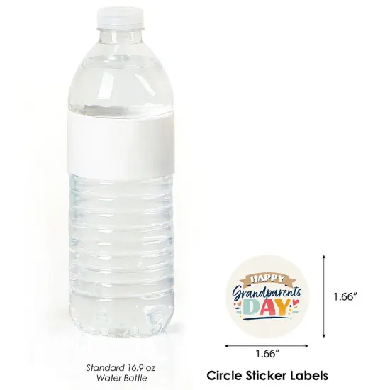 Big Dot of Happiness Happy Grandparents Day - Grandma & Grandpa Party Circle Sticker Labels - 24 Count {4}