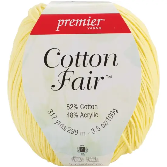 Multipack of 3 - Premier Yarns Cotton Fair Solid Yarn-Lemon Drops {2}