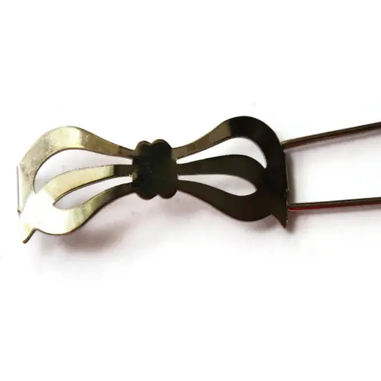50mm Vintage Silver Bow Barrette from the 1950s or 1960s {4}