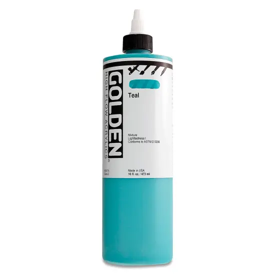 Golden High Flow Acrylics - Teal, 16 oz bottle {2}