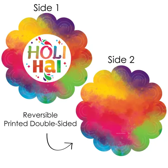 Big Dot of Happiness Holi Hai - Festival of Colors Party Round Table Decorations - Paper Chargers - Place Setting For 12 {4}