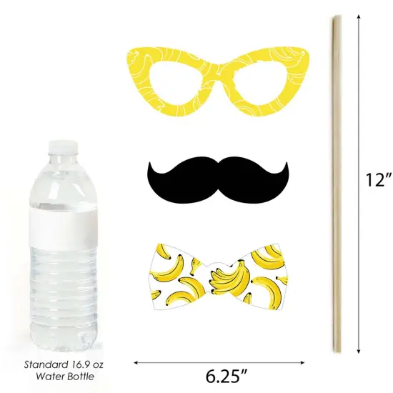 Big Dot of Happiness Let's Go Bananas - Tropical Party Photo Booth Props Kit - 20 Count {6}