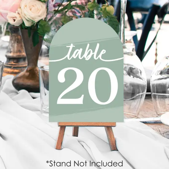 Big Dot of Happiness Sage Green Elegantly Simple - Wedding Receptions, Parties or Events Double-Sided 5 x 7 inches Cards - Table Numbers - 1-20 {4}