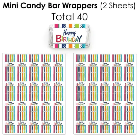Big Dot of Happiness Cheerful Happy Birthday - Colorful Birthday Party Candy Favor Sticker Kit - 304 Pieces {4}