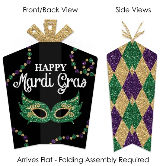 Big Dot of Happiness Mardi Gras - Table Decorations - Masquerade Party Fold and Flare Centerpieces - 10 Count {3}