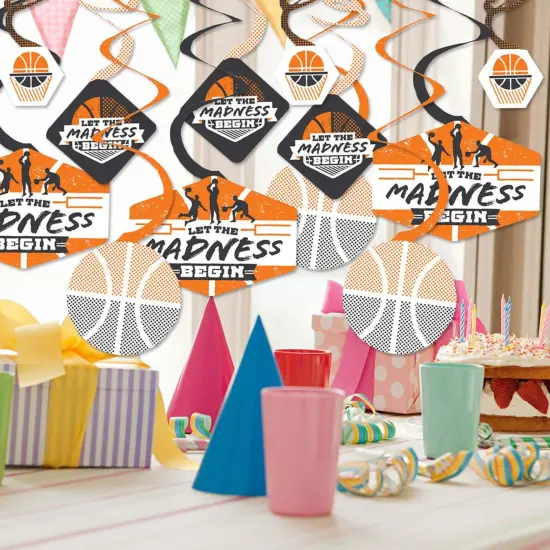 Big Dot of Happiness Basketball - Let The Madness Begin - College Basketball Party Hanging Decor - Party Decoration Swirls - Set of 40 {3}