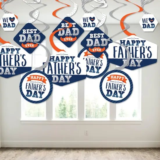 Big Dot of Happiness Happy Father's Day - We Love Dad Party Hanging Decor - Party Decoration Swirls - Set of 40 {4}