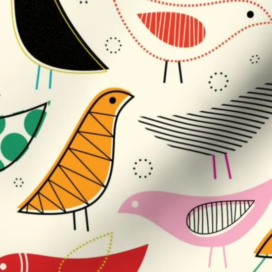 Various Fabrics by the Yard or Fat Quarter Mod, Rainbow, Bird, Nursery, Scandinavian, Gender Neutral, Yellow, Midcentury Custom Printed Fabric by Spoonflower {7}