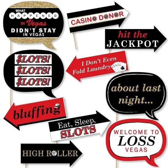 Big Dot of Happiness Funny Las Vegas - Casino Themed Photo Booth Props Kit - 10 Piece {1}