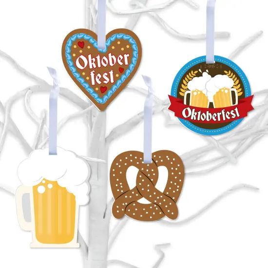 Big Dot of Happiness Oktoberfest - Beer Festival Decorations - Tree Ornaments - Set of 12 {1}