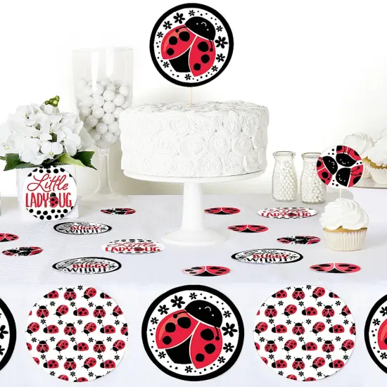 Big Dot of Happiness Happy Little Ladybug - Baby Shower or Birthday Party Giant Circle Confetti - Party Decorations - Large Confetti 27 Count {6}