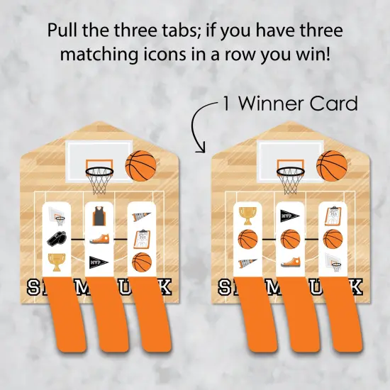 Big Dot of Happiness Nothin' But Net - Basketball - Baby Shower or Birthday Party Game Pickle Cards - Pull Tabs 3-in-a-Row - Set of 12 {4}
