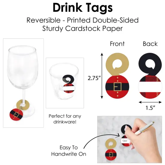 Big Dot of Happiness Jolly Santa Claus - Christmas Party Paper Charger and Table Decorations - Chargerific Kit - Place Setting for 8 {7}