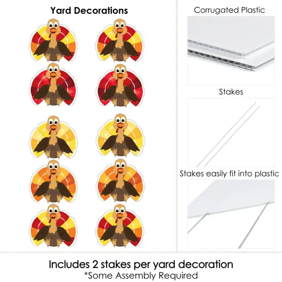 Big Dot of Happiness Thanksgiving Turkey - Turkey Lawn Decorations - Outdoor Fall Harvest Yard Decorations for Thanksgiving - 10 Piece {7}