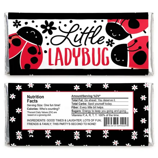 Big Dot of Happiness Happy Little Ladybug - Candy Bar Wrapper Baby Shower or Birthday Party Favors - Set of 24 {3}