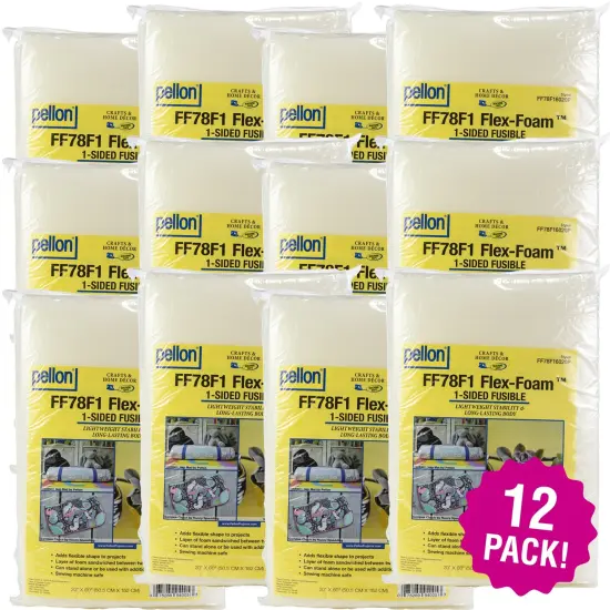 Multipack of 12 - Pellon Flex-Foam 1-Sided Fusible Stabilizer-20"X60" {1}