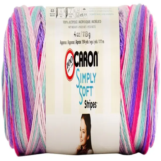 Caron Simply Soft Times Square Stripes Yarn - 3 Pack of 141g/5oz - Acrylic - 4 Medium (Worsted) - 235 Yards - Knitting/Crochet {2}