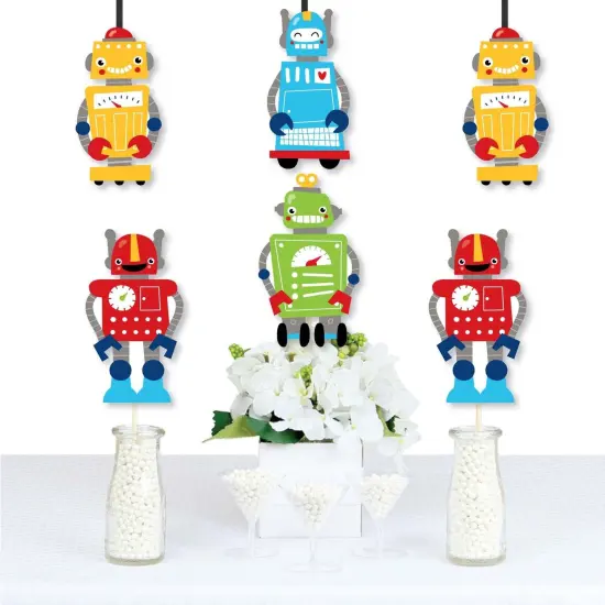 Big Dot of Happiness Gear Up Robots - Decorations DIY Birthday Party or Baby Shower Essentials - Set of 20 {1}