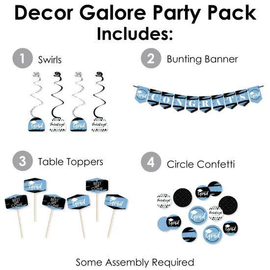 Big Dot of Happiness Light Blue Grad - Best is Yet to Come - Light Blue Graduation Party Supplies Decoration Kit - Decor Galore Party Pack - 51 Pieces {3}