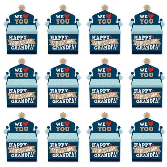 Big Dot of Happiness Grandpa, Happy Father's Day - Treat Box Party Favors - We Love Grandfather Goodie Gable Boxes - Set of 12 {6}