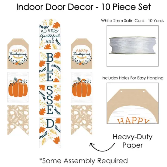 Big Dot of Happiness Happy Thanksgiving - Hanging Vertical Paper Door Banners - Fall Harvest Party Wall Decoration Kit - Indoor Door Decor {6}