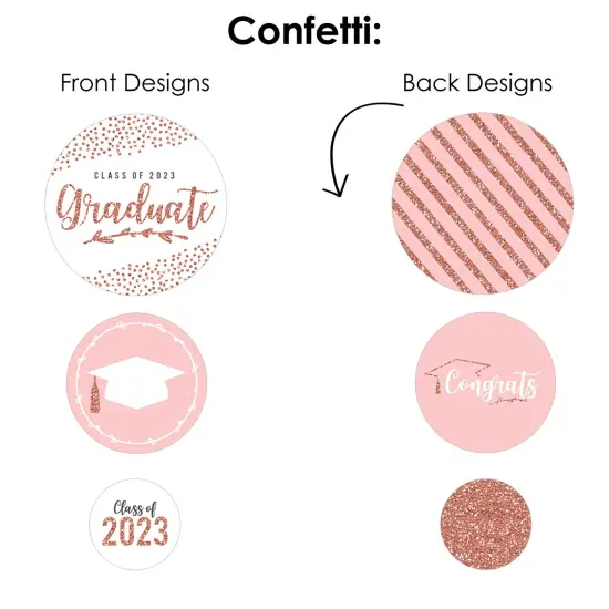 Big Dot of Happiness Rose Gold Grad - 2025 Graduation Party Decor and Confetti - Terrific Table Centerpiece Kit - Set of 30 {7}