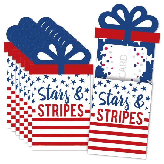 Big Dot of Happiness Stars & Stripes - Patriotic Party Money and Gift Card Sleeves - Nifty Gifty Card Holders - Set of 8 {1}