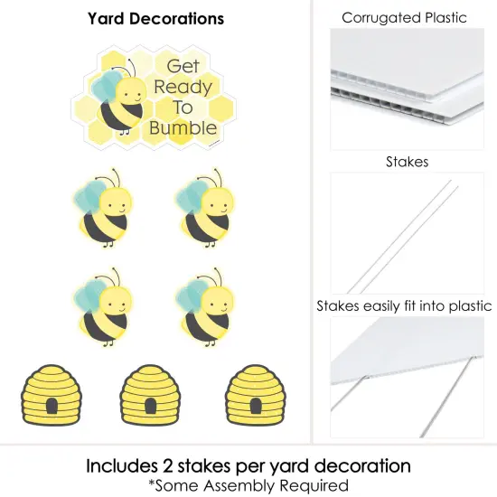 Big Dot of Happiness Honey Bee - Yard Sign & Outdoor Lawn Decorations - Baby Shower or Birthday Party Yard Signs - Set of 8 {6}