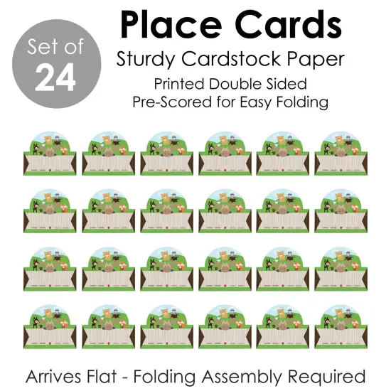 Big Dot of Happiness Woodland Creatures - Baby Shower or Birthday Party Tent Buffet Card - Table Setting Name Place Cards - Set of 24 {7}