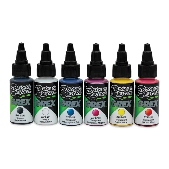 Grex Private Stock Airbrush Base Modifier - Primary Colors, Set of 6, 1 oz {1}