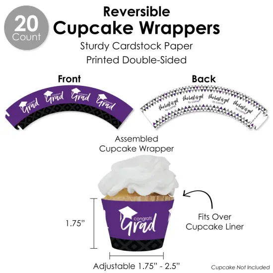 Big Dot of Happiness Purple Grad - Best is Yet to Come - Purple Graduation Party Favors and Cupcake Kit - Fabulous Favor Party Pack - 100 Pieces {6}