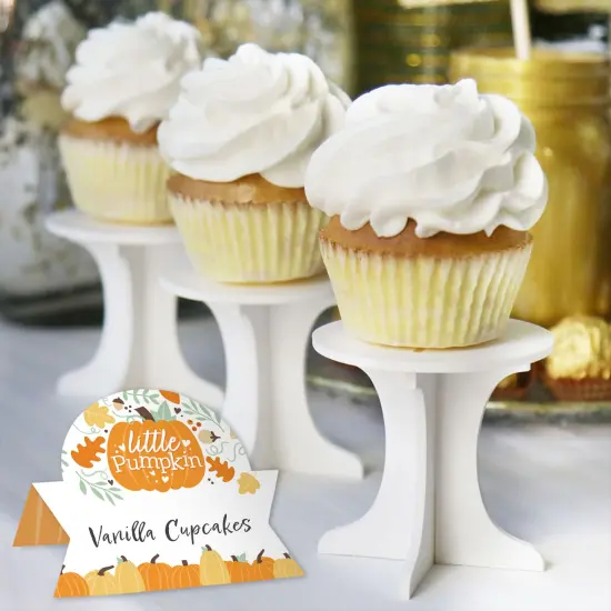 Big Dot of Happiness Little Pumpkin - Fall Birthday Party or Baby Shower Tent Buffet Card - Table Setting Name Place Cards - Set of 24 {6}