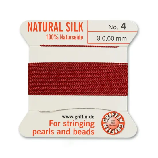 #4 Garnet Griffin Silk Bead Cord (2 Meters) 1 {1}