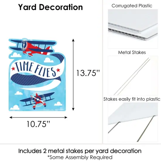 Big Dot of Happiness Taking Flight - Airplane - Outdoor Lawn Sign - Vintage Plane Baby Shower or Birthday Party Yard Sign - 1 Piece {7}