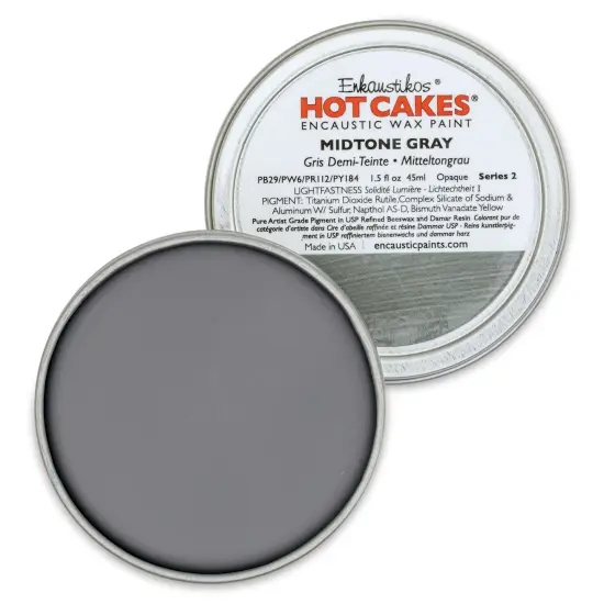 Enkaustikos Hot Cakes Encaustic Paints - Midtone Gray, 45 ml tin {1}