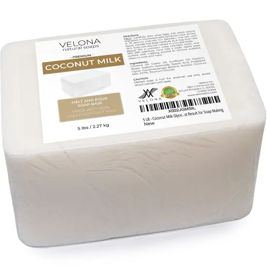 10 LB - Coconut Milk Glycerin Soap Base by Velona | SLS/SLES Free | Melt and Pour | Natural Bar for The Best Result for Soap Making&hellip; {3}