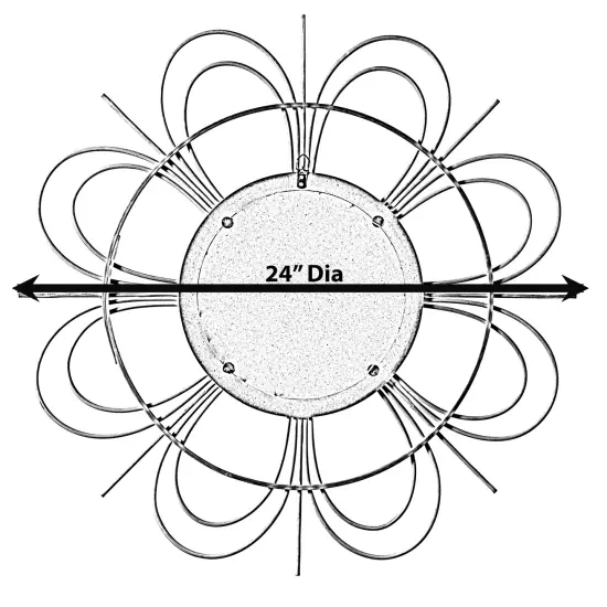 Decorative Flower Shape Woven Rattan Wood Round Modern Hanging Wall Mirror {4}