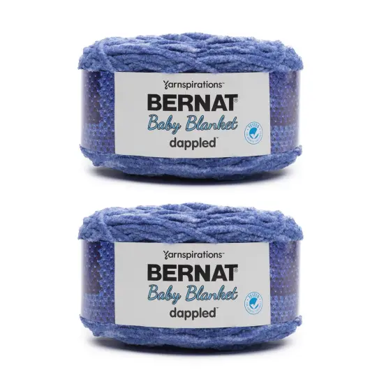 Bernat Baby Blanket Dappled Wandering Blue Yarn - 2 Pack of 300g/10.5oz - Polyester - 6 Super Bulky - 220 Yards - Knitting/Crochet {1}