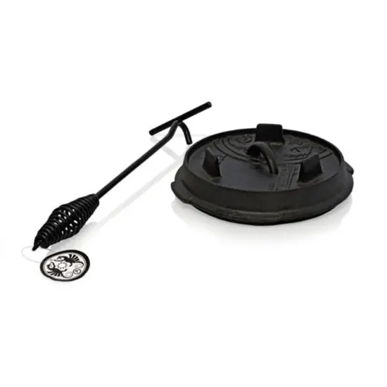Petromax Universal Steel Lid Lifter for Dutch Ovens, Outdoor Camp Cooking Utensil for Handling Hot Campfire Cookware Lids, 13.8" Long {3}