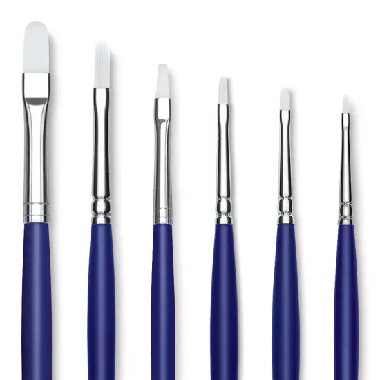Blick Scholastic Wonder White Brush Set - Filbert, Long Handle, Set of 6 {2}