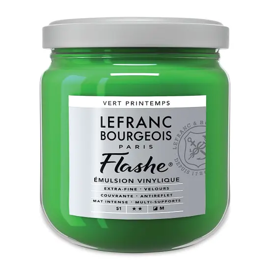 Lefranc & Bourgeois Flashe Vinyl Paint - Spring Green, 400 ml jar {2}