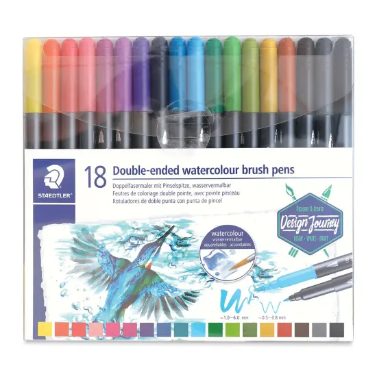 Staedtler Double-Ended Watercolor Brush Pens - Assorted, Set of 18 {1}