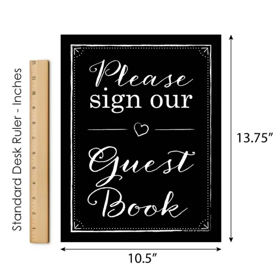 Big Dot of Happiness Guest Book Sign - Printed on Sturdy Plastic Material - 10.5 x 13.75 inches - Sign with Stand - 1 Piece {6}