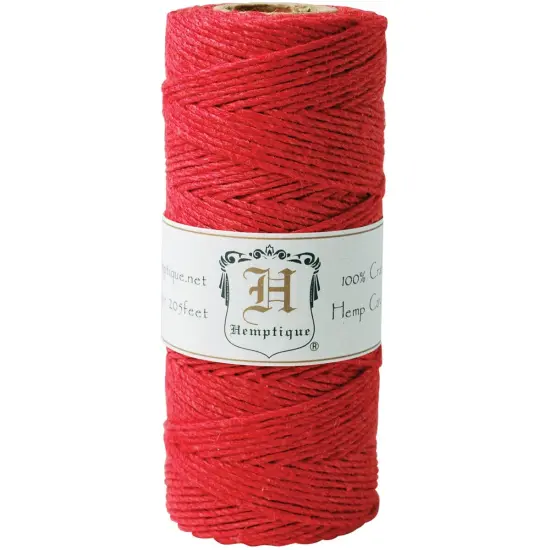 Multipack of 10 - Hemptique Hemp Cord Spool 20lb 205'-Red {2}