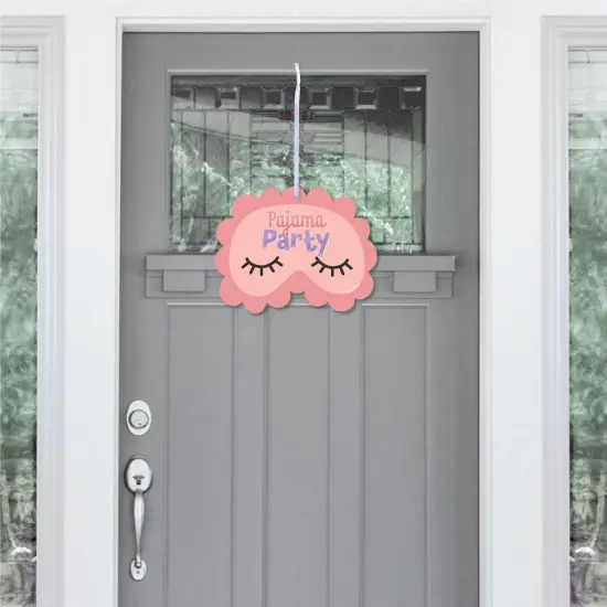 Big Dot of Happiness Pajama Slumber Party - Hanging Porch Girls Sleepover Birthday Party Outdoor Decorations - Front Door Decor - 1 Piece Sign {3}