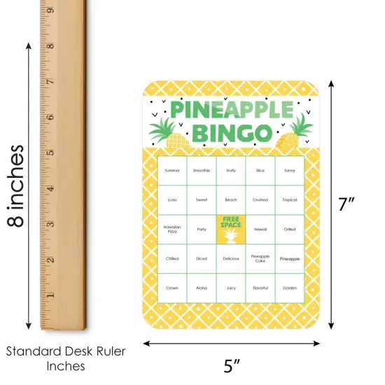Big Dot of Happiness Tropical Pineapple - Bingo Cards and Markers - Summer Party Bingo Game - Set of 18 {6}
