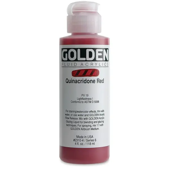 Golden Fluid Acrylics - Quinacridone Red, 4 oz bottle {2}