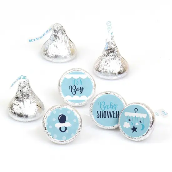 Big Dot of Happiness It's a Boy - Blue Baby Shower Round Candy Sticker Favors - Labels Fits Chocolate Candy (1 sheet of 108) {1}
