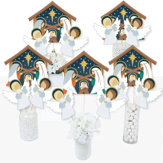 Big Dot of Happiness Holy Nativity - Manger Scene Religious Christmas Centerpiece Sticks - Table Toppers - Set of 15 {3}