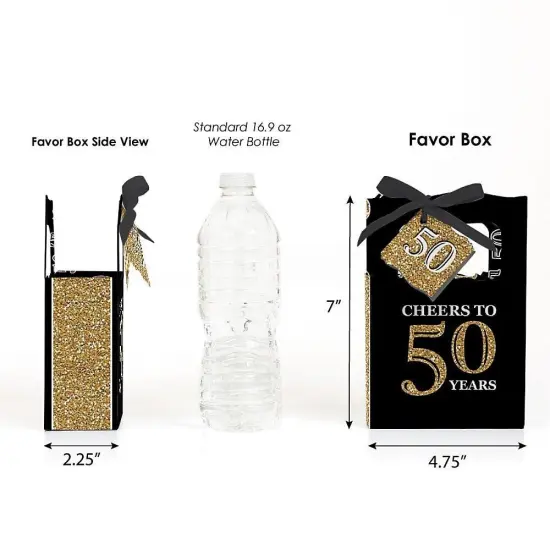 Big Dot of Happiness Adult 50th Birthday - Gold - Birthday Party Favor Boxes - Set of 12 {3}